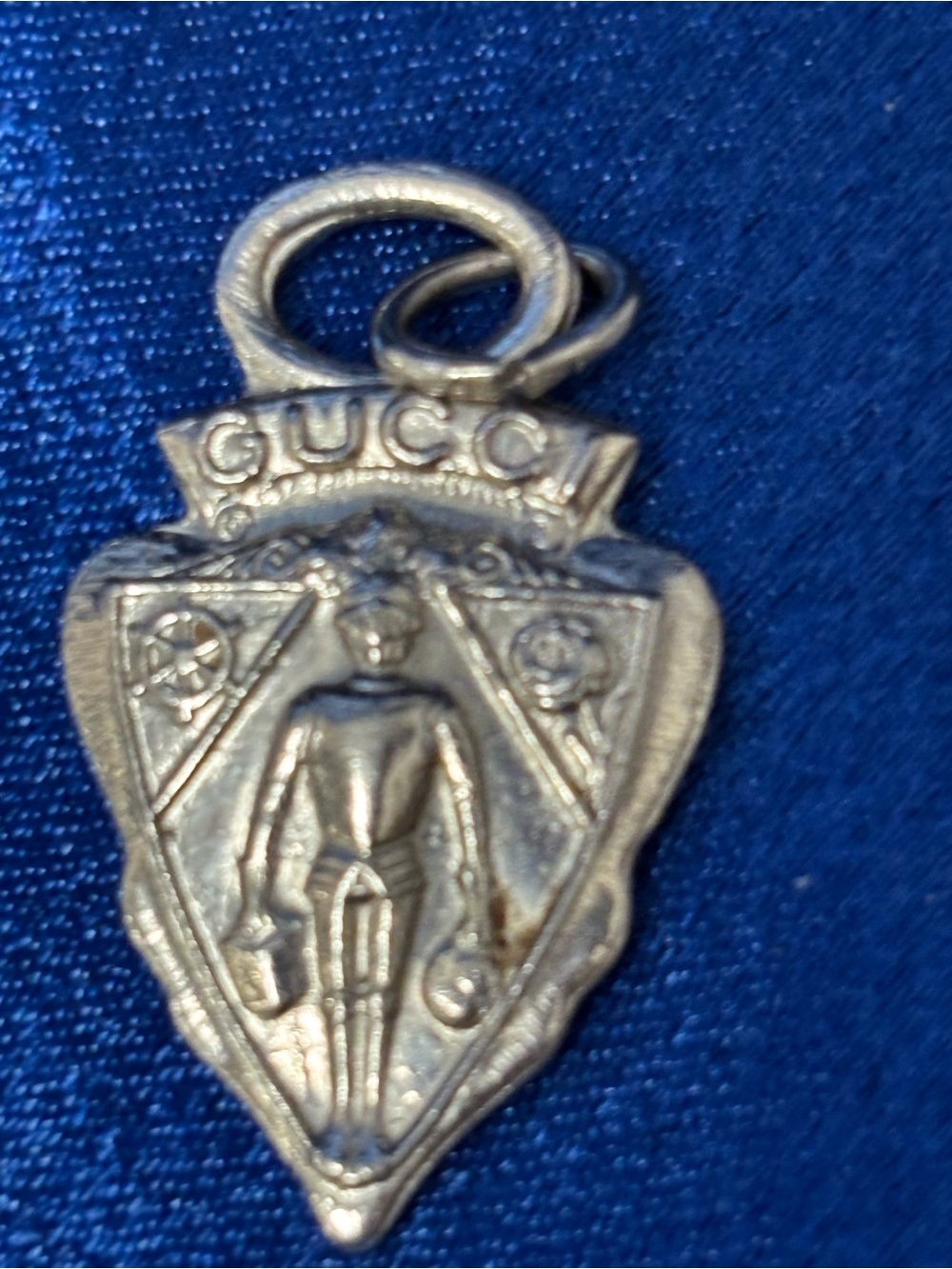 Vintage Authentic Gucci Heraldic Knight Crest Bag Charm Pendant